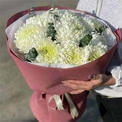 Букет из белых хризантем 11 шт